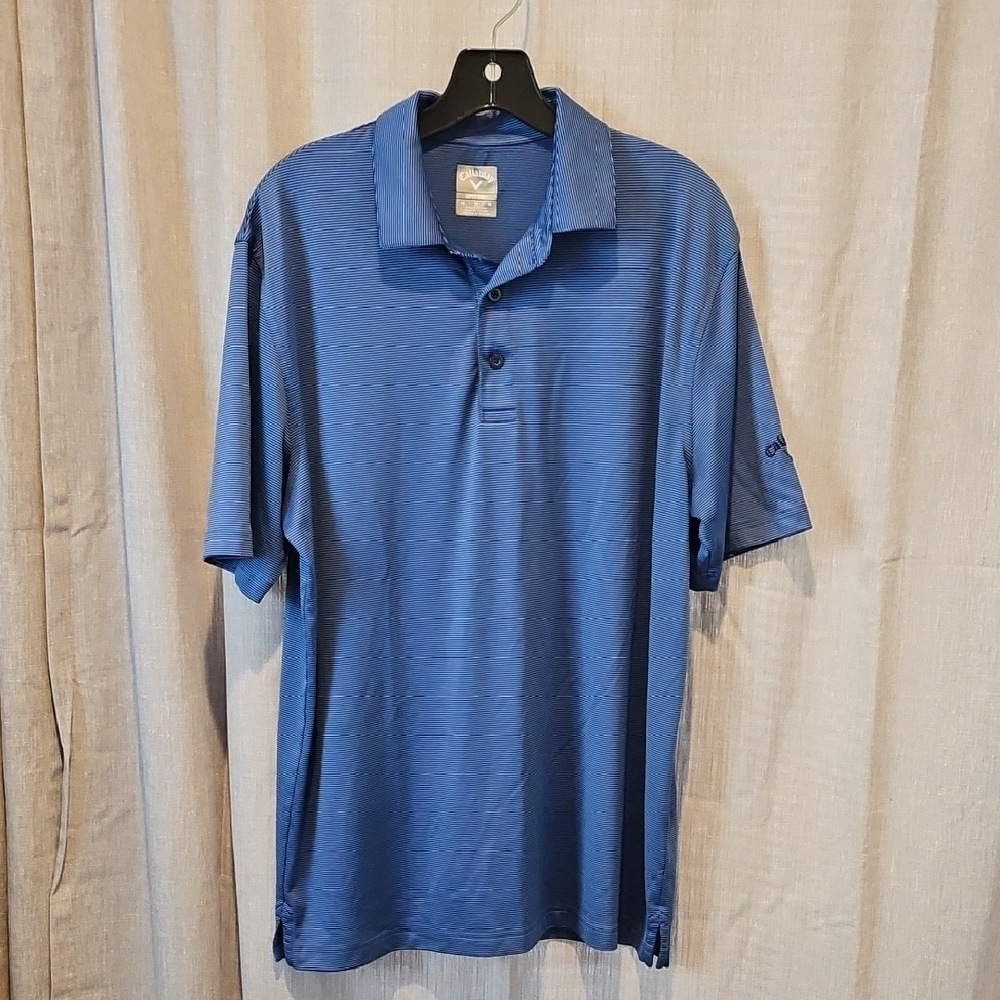 Callaway Opti Dry Blue Polo Golf Shirt Performance Fabric